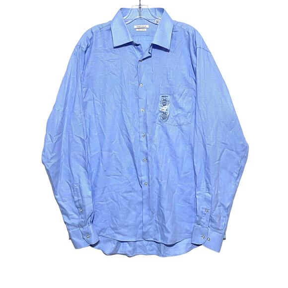 Van Heusen Regular Fit Button Dress Shirt Blue White Mens L 16-16.5 36 / 37 NWOT - Picture 1 of 10